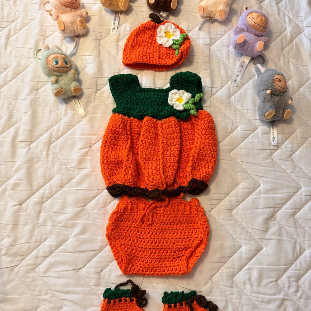 Adorable Pumpkin Crochet Costume Set for Kids